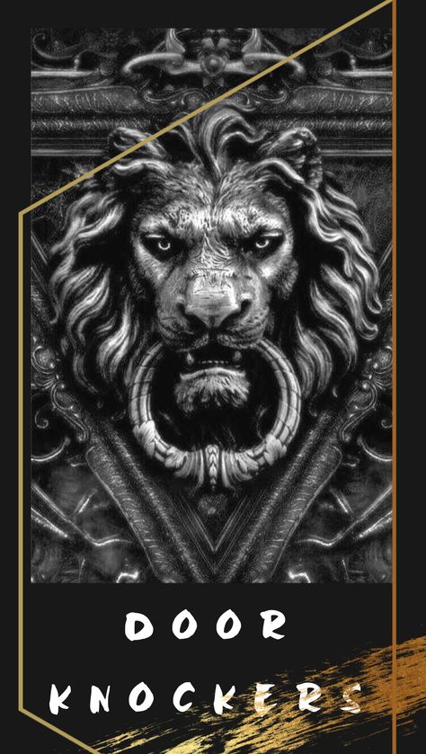 Door Knocker Tattoo, Lion Door Knocker, Black Lion, Lion Face, Front Door Design, Main Door, 2020 Trends, Door Knocker, Door Knockers