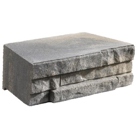 Ledgewall 7-in L x 4-in H x 12-in D Tan/Charcoal Retaining Wall Block in the Retaining Wall Block department at Lowes.com Garden Wall Block, Small Retaining Wall, Concrete Retaining Wall, Retaining Wall Block, Retaining Wall Blocks, Garden Blocks, Landscaping Rock, Rock Fountain, Concrete Retaining Walls