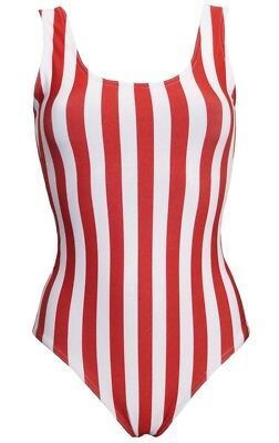 Women's Red & White Vertical Stripes Striped Scoop Swimsuit Bodysuit Swimwear  | eBay Retro Bathing Suits, Striped Swimwear, Daisy Dukes, Red Swimsuit, Striped Swimsuit, Trendy Clothes For Women, Red Stripe, Vertical Stripes, Trendy Fashion Women