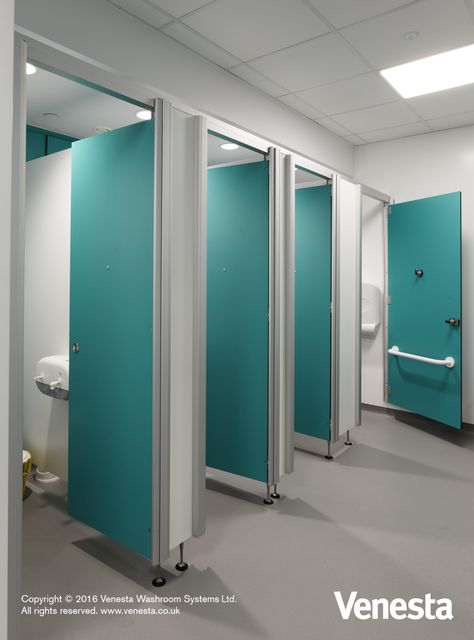 System M featured at Derriford Hospital. System M is the optimum emergency access toilet cubicle system, enabling entry in under 30 seconds, with no tools or damage to the cubicle required. Hospital Toilet Design, Hospital Bathroom Design, Toilet Cubicle Design, Hospital Toilet, Hospital Bathroom, Interior Design Toilet, Commercial Bathroom Designs, Ladies Toilet, Ladies Bathroom