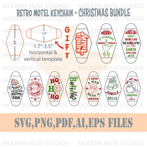 Hotel Keychain Ideas, Keychain Quotes, Keychain Template, Svg Keychain, Hotel Keychain, Retro Motel, Motel Key, Keychain Svg, Christmas Keychain