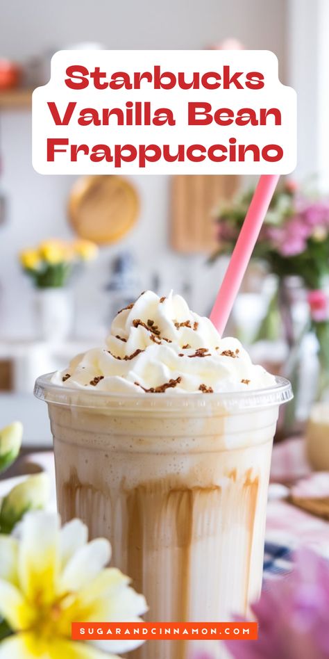 Bring the coffee shop home with a Starbucks Vanilla Bean Frappuccino! ☕🍦 This luscious drink is perfect for satisfying your sweet tooth. Explore our article for tips on creating this frosty delight. Be sure to save this pin for your next refreshment adventure! Diy Frappucino, Starbucks Recipes Frappuccino, Vanilla Bean Frappachino, Frappachino Recipe, Starbucks Vanilla Bean, Starbucks Vanilla Bean Frappuccino, Vanilla Bean Frappuccino, Starbucks Frappuccino Recipe, Vanilla Frappuccino