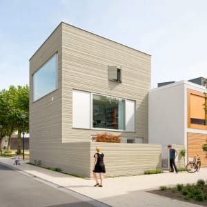 GAAGA, Marcel van der Burg · Stripe House · Divisare Urban Housing, Pedestrian Street, Roof Terrace, Facade House, Leiden, Contemporary Architecture, Public Space, Ground Floor, Modern Architecture