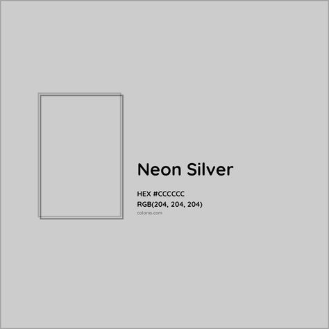 HEX #CCCCCC Neon Silver Color - Color Code Pantone Tcx, Analogous Color Scheme, Rgb Color Codes, Hexadecimal Color, Colorful Website, Rgb Color Wheel, Monochromatic Color Palette, Opposite Colors, Paint Color Palettes