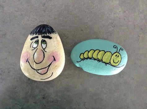 Loved the Big Nose Guy and the Inch Worm was an easy one to do! Worm Rock Painting, Spring Rocks, Inch Worm, Craft Painting, Big Nose, Painting Rocks, Rock Ideas, Big Noses, Rock Painting Designs