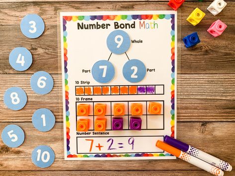 Part Part Whole, Decomposing Numbers, Number Bond, Math Sheets, Number Bonds, Math Number Sense, Learning Printables, Worksheet For Kids, Math Intervention