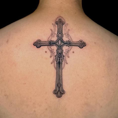 Cross Tattoo Designs For Men, Crucifix Tattoo, Tiny Cross Tattoo, Black Butterfly Tattoo, Indie Tattoo, History Meaning, Ankle Bracelet Tattoo, Cross Tattoos, Cross Tattoo Designs