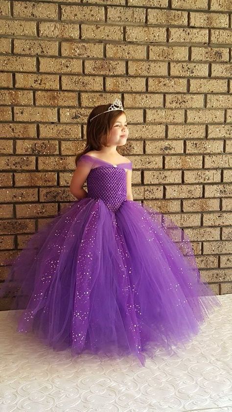 Purple Gown Tutu Dress princess Dress Stunning Princess - Etsy Australia Tutu For Baby, Blue Gown Dress, Purple Tutu Dress, Lavender Gown, Purple Tutu, Purple Gowns, Ball Party, Birthday Flower, Kids Gown