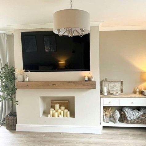 Built In Wall Units, Fake Fireplace, Media Wall, Wall Unit, Modern Boho, House Tours, Modern House, House Interior, Fireplace