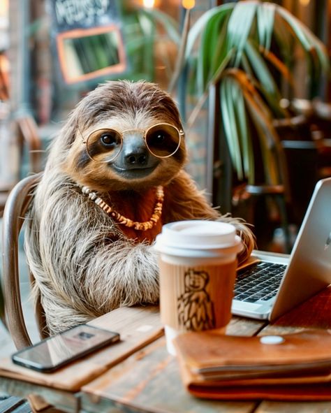 A couple of last emails before heading into the weekend. Make the most of it! 🥳 🦥🥰 #weekendvibes #work #relaxation #enjoyment #sloth Drinking Coffee, The Desk, Weekend Vibes, Funny Art, Coffee Drinks, Sloth, The Weekend, A Couple, Relaxation