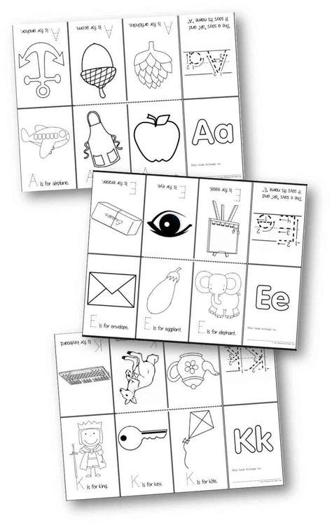 FREE Printable Alphabet book for every letter from A to Z; perfect for helping toddler, preschool, prek, and kindergarten age kids learn their letters Mini Book Printable, Alphabet Mini Book, Free Printable Alphabet, Alphabet Letter Crafts, Alphabet Books, Abc Printables, Kindergarten Books, Printable Alphabet, Preschool Letters