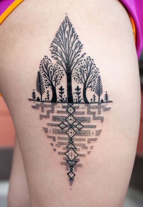 125 Top Rated Geometric Tattoo Designs This Year - Wild Tattoo Art David Hale, Mother Nature Tattoos, Unalome Tattoo, Dot Tattoos, Wonderland Tattoo, Wild Tattoo, Tree Tattoo Designs, Nature Tattoo, Geometric Tattoo Design