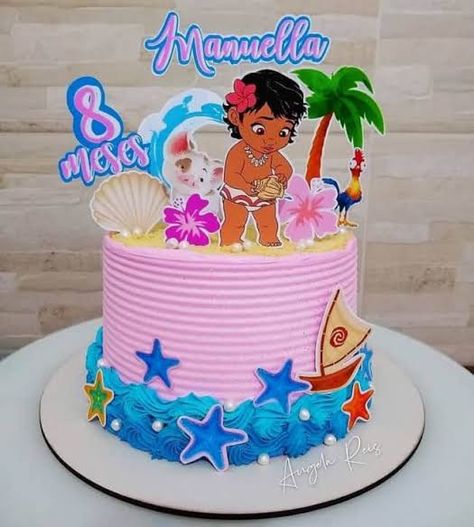 Mohana Cake, Moana Birthday Cake, Festa Moana Baby, Cake Designs For Girl, Moana Bebe, Moana Cake, Luau Birthday Party, Pig Birthday Party, Moana Birthday Party