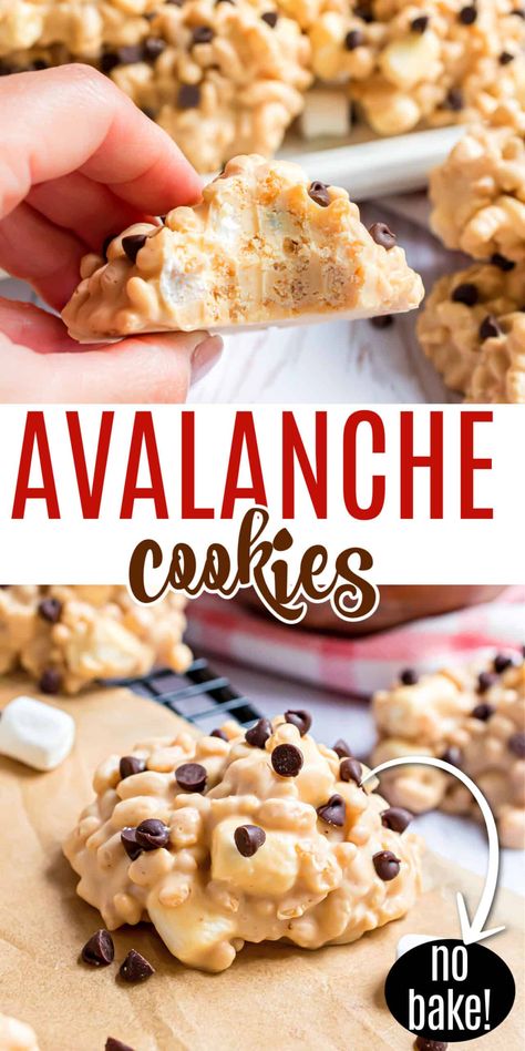 Recipe With Rice Krispies, No Bake Avalanche Cookies, Avalanche Cookies, Gooey Desserts, Recipe With Rice, Best No Bake Cookies, Rice Krispies Cereal, Easy No Bake Cookies, Chocolate No Bake Cookies