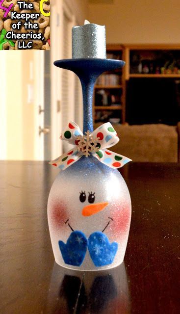 The Keeper of the Cheerios: Snowman Wine Glass Candle Holder Snowman Wine Glass Candle Holder, Wine Glass Candle Holder, Snowman Crafts Diy, Christmas Wine Glasses, Wine Glass Candle, Wine Craft, Wine Glass Crafts, Painted Wine Bottles, Glass Candle Holder