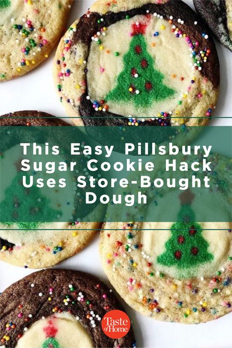 This Easy Pillsbury Sugar Cookie Hack Uses Store-Bought Dough Christmas Sugar Cookie Dough, Pillsbury Holiday Cookies, Sugar Cookie Recipie, Pillsbury Christmas Cookies, Sugar Cookie Cutout Recipe, Pillsbury Sugar Cookie Dough, Christmas Cookie Dough, Soft And Chewy Sugar Cookies, Pillsbury Cookie Dough