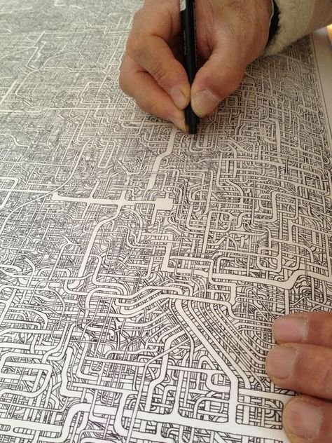 Flooby Nooby: Guy Spends 7 Years Drawing Incredibly Intricate Maze Maze Drawing, Pen Art, A4 Paper, Pen And Paper, The Father, Art Graphique, Ink Art, Drawing Inspiration, Doodle Art