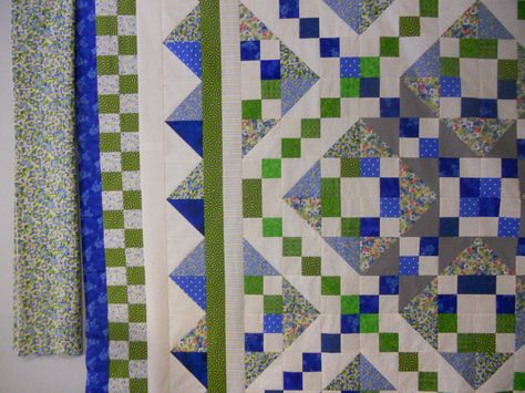 ... the pieced borders. No problem, I trimmed away of 3/8″ of the white  border all around the quilt. The Four Patch or Checkerboard border now fits  nicely. Quilt Borders, Four Patch, Border Ideas, Quilt Border, Quilting Ideas, Making Memories, No Problem, Quilt Ideas, The Four