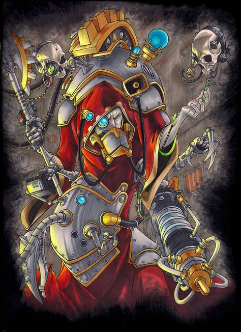 Belisarius Cawl, Adeptus Mechanicus, 40k Artwork, Far Future, Gallery Artwork, Warhammer 40k Artwork, The Grim, Artist Websites, In The Flesh