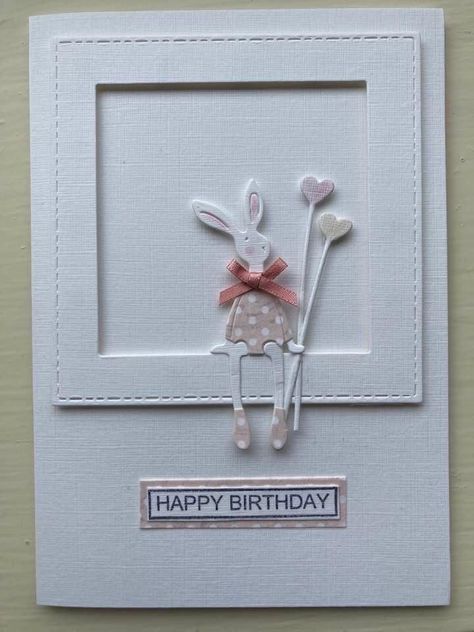 Bunny Cards, Handmade Greeting Card Designs, Happy Birthday Cards Handmade, Easter Cards Handmade, Wedding Cards Handmade, Card Making Crafts, Beautiful Handmade Cards, Kids Birthday Cards, A Bunny