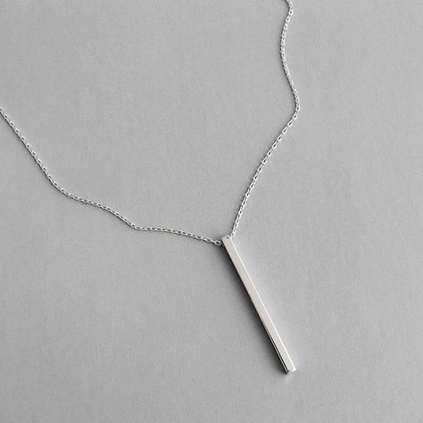 Tatoo Ring, Vertical Bar Necklace, Bar Pendant Necklace, Silver Bar Necklace, Everyday Necklace, Bar Pendant, Silver Bars, Bar Earrings, Delicate Earrings