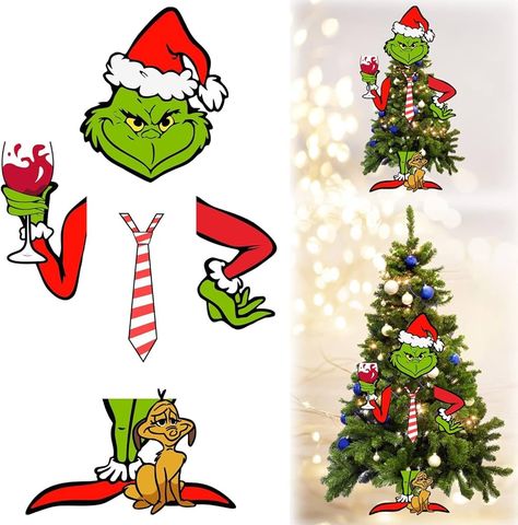 Grinch Christmas Tree Topper Decor,Large Christmas Tree Decorations, Grinchmas Decor for Christmas Tree Xmas Party Supplie (A) : Amazon.ca: Home Funny Christmas Tree Toppers, Grinch Christmas Tree Topper, Xmas Tree Toppers, Diy Tree Decor, Grinch Trees, Whoville Christmas, Grinch Christmas Tree, Elf Christmas Tree, Grinch Christmas Decorations