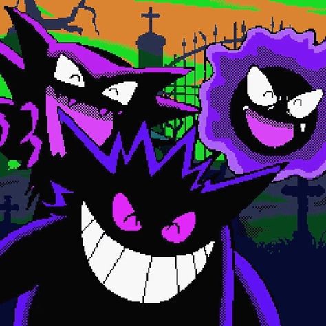 Gengar Pokemon, Ghost Pokemon, Ghost Type, Arte 8 Bits, Psy Art, Y2k Wallpaper, Purple Aesthetic, Pokemon Art, Cute Icons