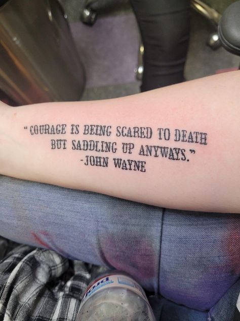 John Wayne Inspired Tattoos, Bull Skull Tattoo Women Chest, Chris Stapleton Tattoo Ideas, John Wayne Tattoo Ideas, Cowboys And Indians Tattoo, John Wayne Tattoo, Doc Holliday Tattoo, Cowboy Tattoo Western, Music Quote Tattoos