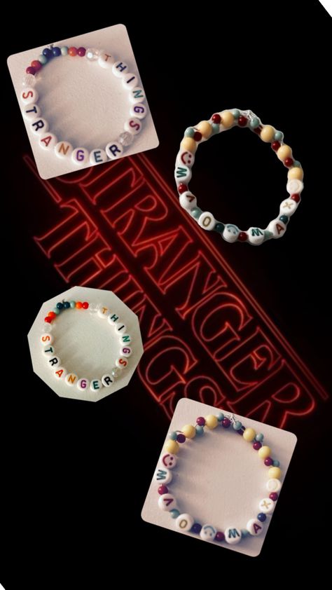 Cute bracelets based off of stranger things. Bracket Ideas, Cute Bracelets, Stranger Things