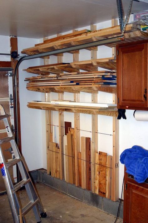 Lumber Rack Lumber Storage Rack, Organization Laundry, Lumber Rack, Woodworking Organization, Woodworking Garage, Lumber Storage, The Family Handyman, Woodworking Storage, Woodworking Basics