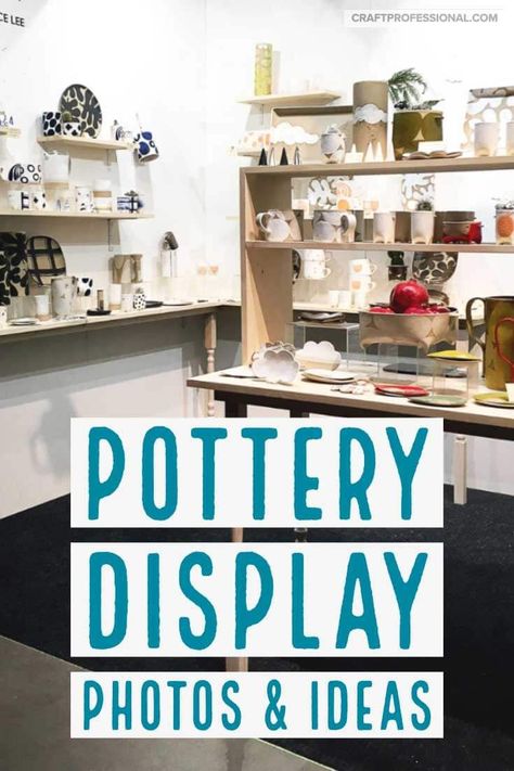 Pottery Display Ideas, Pottery Booth Display, Clay Display, Quick Easy Crafts, Altered Pottery, Art Fair Booth, Pottery Sale, Stall Display, Pottery Display