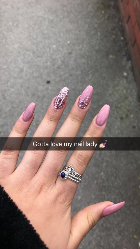 Pink glitter fade on coffin nail Purple Nail Art, Nails 2018, Purple Nail Designs, Purple Nail, Nagel Inspo, Prom Nails, Coffin Nails Designs, Purple Nails, Gorgeous Nails