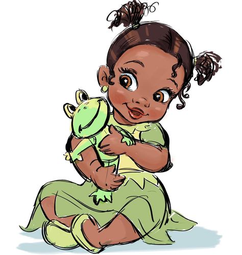 Baby Tiana concept. #concept #disney #princesstiana #babyprincess #princessandthefrog #sketch #draw #drawingsketch #disneygram | Instagram Princesa Tiana Disney, Black Disney Princess, Tiana Disney, Baby Disney Characters, Disney Princess Babies, Princesa Tiana, Disney Princess Tiana, Afrique Art, Cute Disney Drawings