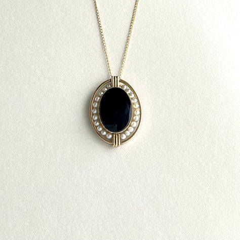 Vintage Necklace, Onyx Pendant with Cultured Pearls, Gold Filled Jewelry Onyx Jewelry Necklace, Gulfport Ms, Black Onyx Pendant, Cameo Pendant Necklace, Engraved Cross, Onyx Pendant, Choker Pendant, Onyx Jewelry, Dainty Pendant