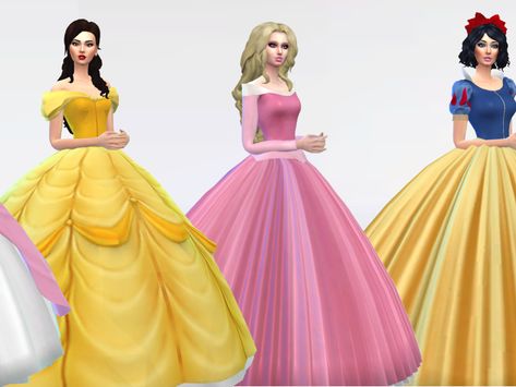 The Sims Resource - aurora sifix ampon dress Sims 4 Aurora Cc, Vip Dress, Red Rose Dress, Disney Challenge, Aurora Dress, Sims 4 Dresses, Old Dresses, Pin Up Dresses, Sims 4 Cas