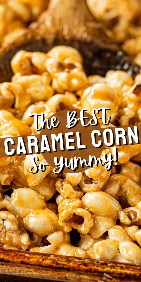 This quick and easy Caramel Popcorn Recipe is the perfect treat for parties and holidays. A gooey and soft buttery caramel sauce on top of perfectly salted popcorn that is ready in no time! Best Caramel Corn Recipe, Salted Caramel Popcorn Recipe, Carmel Popcorn Stovetop, Caramel Popcorn Recipe Easy Without Corn Syrup, Carmel Corn With Karo Syrup, Caramel Sauce For Popcorn, Carmel Corn Recipe Homemade, Carmel Popcorn Recipe, Carmel Corn Recipe