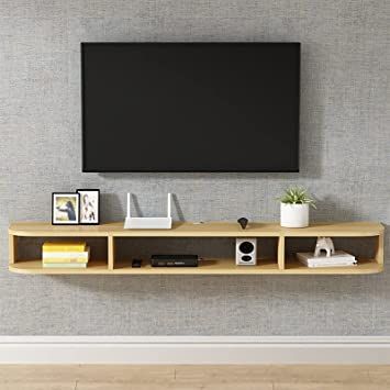 Hanging Tv Console, Wall Mount Tv Shelf, Wall Mounted Tv Cabinet, Hanging Tv, Bedroom Tv Wall, Wall Tv Unit Design, Tv Stand Cabinet, Floating Tv Stand, Floating Tv