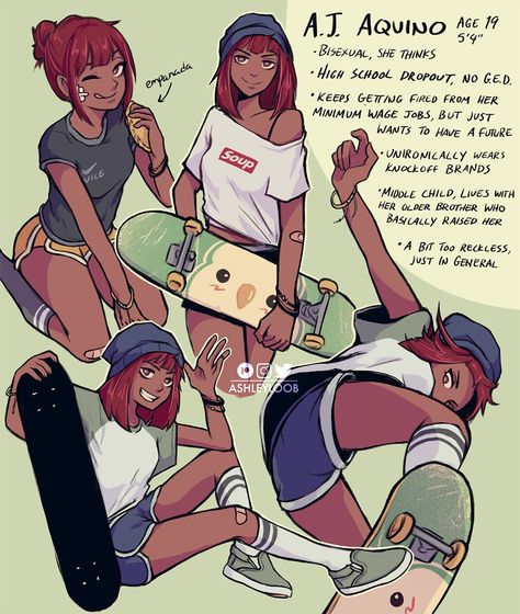 Highschool Dropout, Play Poster, Characters Inspiration Drawing, Female Character Concept, Skater Girl, Body Drawing, Character Sheet, I Love Her, Cute Anime Pics