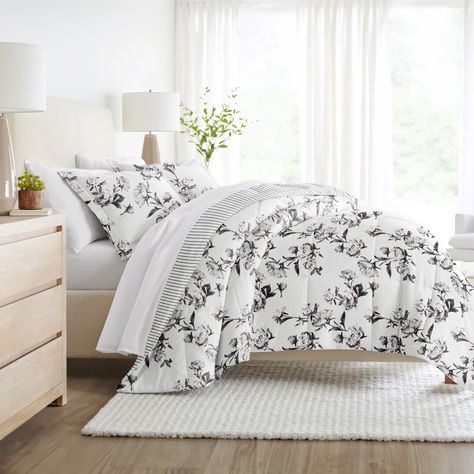 Give your bedding a brand new look and feel with this lightweight, all season patterned reversible comforter set. Presenting a down alternative quality, it's incredible softness makes it the perfect comforter to keep you cozy all year round. Our premium yarns are twice as durable than cotton, which means less risk of rips and wear. The sewn through box stitching prevents the fibers from shifting. Vintage Magnolia, Cameron Gray, Grey Comforter Sets, Twin Xl Comforter, Reversible Comforter, Twin Comforter, King Pillows, Soft Bedding, Queen Comforter