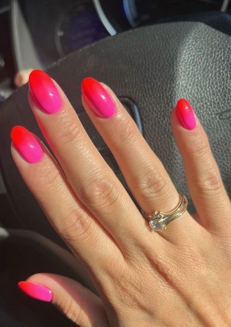 Orange Shades, Hot Pink Nails, Vibrant Nails, Manicure Ideas, Pink Nail Designs, Nails 2024, Elegant Nails, Shades Of Orange, Sun Kissed