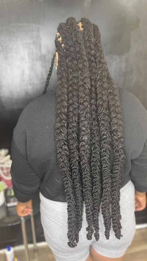 Extended Braids On Locs, Extended Loc Styles, Extended Braids, Braids On Locs, Braided Locs, Loc Hairstyles, Hair Crush, Locs Hairstyles, Loc Styles