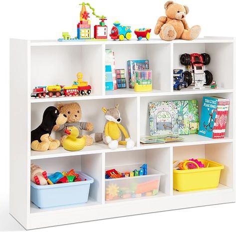 Amazon.com: HONEY JOY Kids Storage Organizer, 8-Section Wooden Display Shelf for Classroom, Playroom, Nursery, Kindergarten : Home & Kitchen Toy Storage Organizer, Shelves Display, Kids Toy Organization, Toddler Playroom, Playroom Nursery, Wooden Storage Cabinet, Toy Storage Organization, Cube Bookcase, Furniture Bookshelves