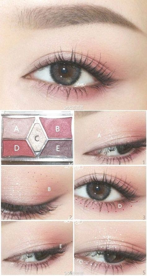 Membentuk Alis, Korean Makeup Tips, Korean Makeup Look, Contour Makeup Tutorial, Korean Makeup Tutorials, Korea Makeup, Make Up Tutorials, Korean Eye Makeup, Makeup Tutorial Eyeshadow