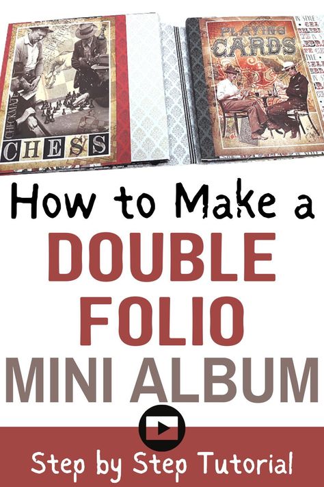 How To Make Folios, Diy Mini Album Tutorial, Mini Folio, Halloween Mini Albums, Mini Journals, Diy Mini Album, Christmas Mini Albums, Diy Scrapbook Album, Album Tutorial