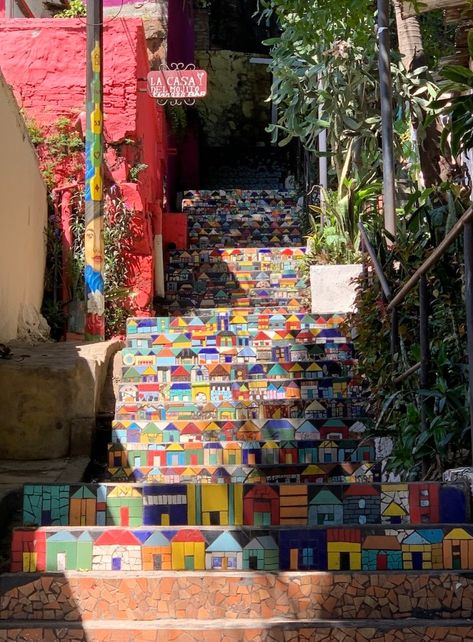 Exploring Loma San Jeronimo, Asuncion, Paraguay #travel #lomasanjeronimo #colorful #staircase #steps #house Colorful Staircase, Paraguay Travel, Ethical Travel, Landlocked Country, America Latina, Wine Tour, Countries Of The World, World Traveler, Ecuador