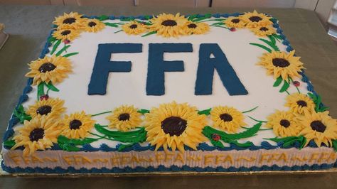 Ffa Birthday Cake, Ffa Cakes Banquet, Ffa Banquet Cake Ideas, Ffa Cake Decorating Ideas, Ffa Cupcakes Ideas, Ffa Cake Ideas, Ffa Desserts, Sunflower Sheet Cake, Ffa Memes