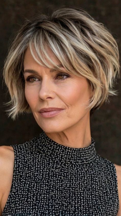 🌈 Reinvent the Refined Short Hair With Thick Hair Hairstyles for Women Over 40 | Stunning 🌟 Voluminous Short Hair, Short Hairstyle Women Fine Hair, Thick Hair Hairstyles, Short Wavy Bob, Stylish Hairstyles, Wavy Bob, Classic Hairstyles, Wavy Bobs, Voluminous Hair