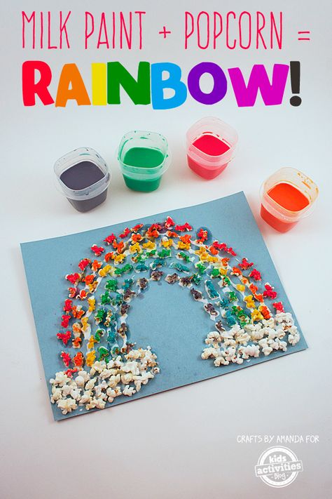 Play Date Ideas, Popcorn Crafts, Preschool Play, Homemade Paint, Playful Learning, Summer Play, Craft Kids, Rainbow Crafts, Play Date