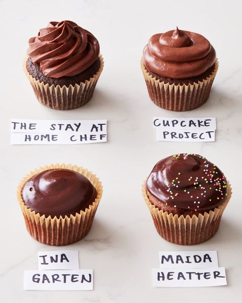 We went on a quest for the very best chocolate cupcake recipe. We tested four popular recipes from Maida Heatter, Ina Garten, The Stay at Home Chef, and the Cupcake Project and one recipe stood out as the clear winner. Basic Cupcake Flavors, Chocolate Velvet Cupcakes, Best Chocolate Cupcake Recipe, Basic Cupcakes, Chocolate Cupcakes Decoration, Chocolate Ganache Cupcakes, The Stay At Home Chef, Cupcake Project, Chocolate Cupcake Recipe