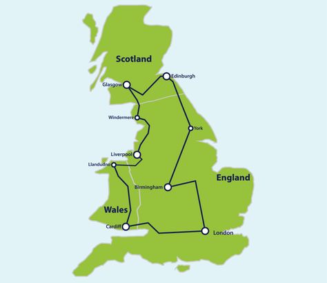 The Ultimate Great Britain Rail Itinerary Northern Wales, Black Country Living Museum, Old Town Edinburgh, Train Route, Cardiff Wales, Train Journey, England And Scotland, England Travel, Ireland Travel